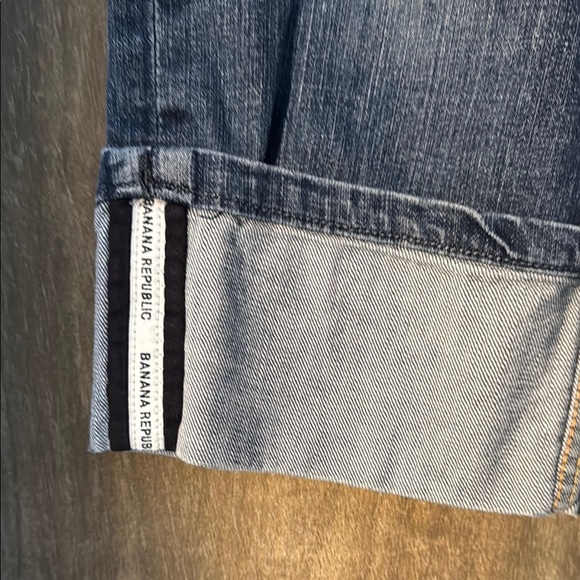 Banana Republic Blue Ankle Cropped Jeans with Selvedge Cuffs - Picture 2 of 10